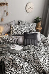 Hillkar Global Biancheria Da Letto Ranforce di cotone Leopard Bianco e Nero, 160 x 220 cm