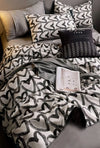 Hillkar Global Biancheria Da Letto Ranforce di cotone Love Bianco e Nero, 200 x 220 cm
