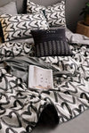 Hillkar Global Biancheria Da Letto Ranforce di cotone Love Bianco e Nero, 200 x 220 cm