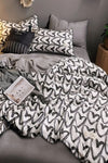 Hillkar Global Biancheria Da Letto Ranforce di cotone Love Grigio, 160 x 220 cm