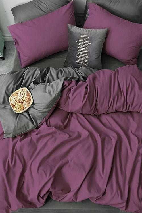Hillkar Global Biancheria Da Letto Ranforce di cotone Modern Violetto, 160 x 220 cm