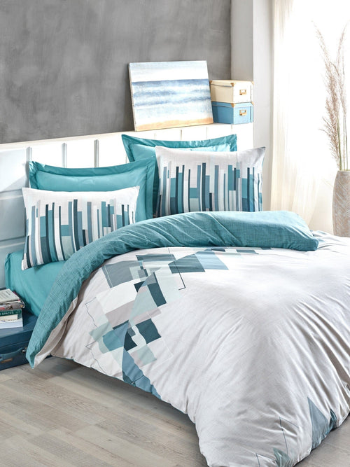 Asir Biancheria Da Letto Ranforce di cotone Nesto Blu, 200 x 220 cm