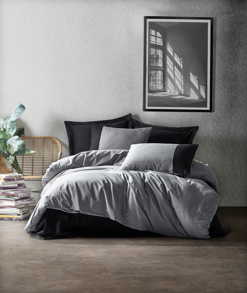 Asir Biancheria Da Letto Ranforce di cotone Plain 692 Grigio, 200 x 220 cm