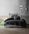 Asir Biancheria Da Letto Ranforce di cotone Plain 694 Nero, 200 x 220 cm