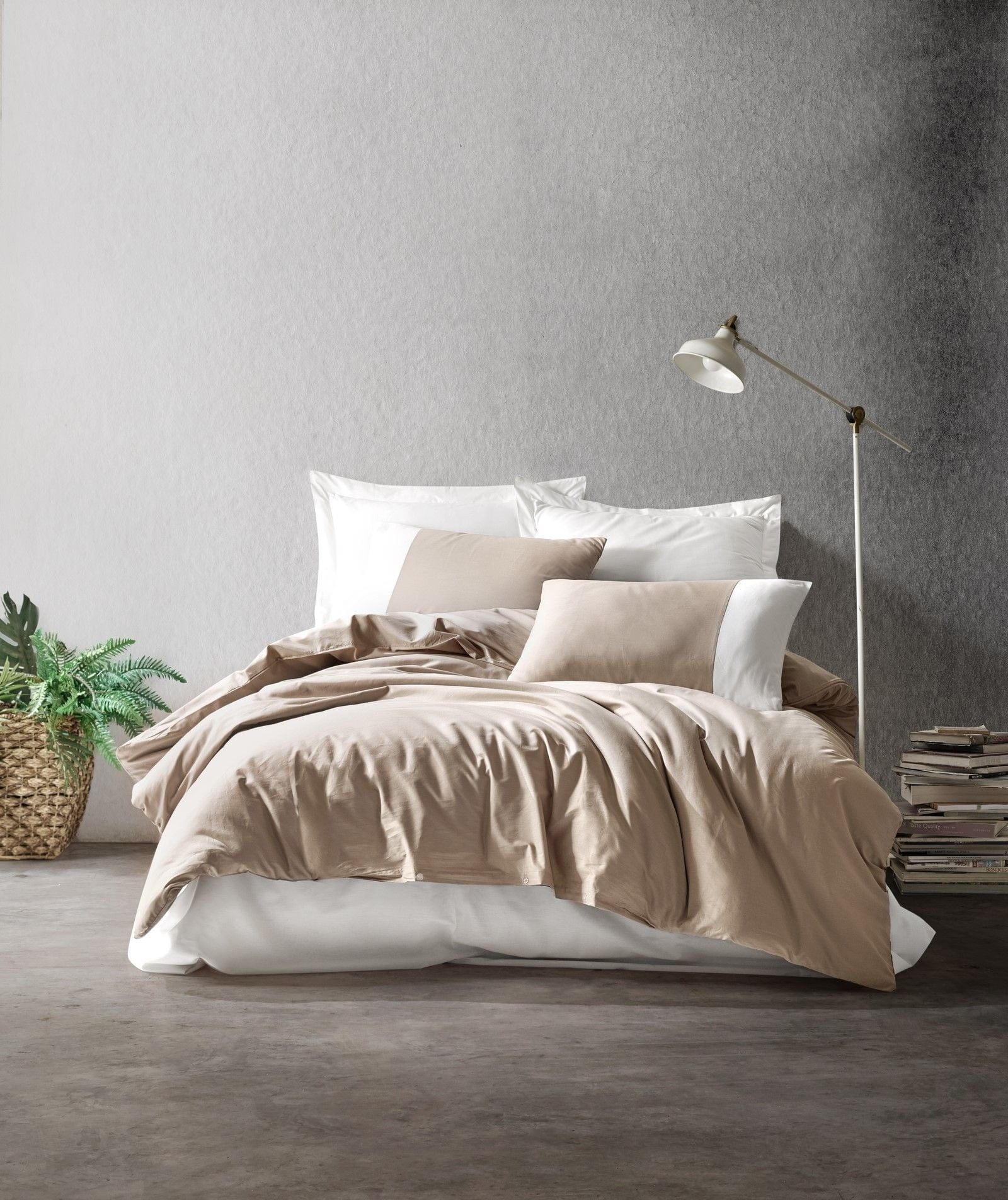 Asir Biancheria Da Letto Ranforce di cotone Plain 695 Beige, 200 x 220 cm