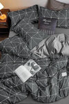 Hillkar Global Biancheria Da Letto Ranforce di cotone Pyramid Grigio, 200 x 220 cm