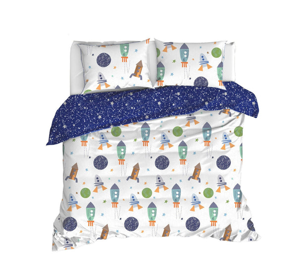 Asir Biancheria Da Letto Ranforce di cotone Spacex Multicolore, 200 x 220 cm