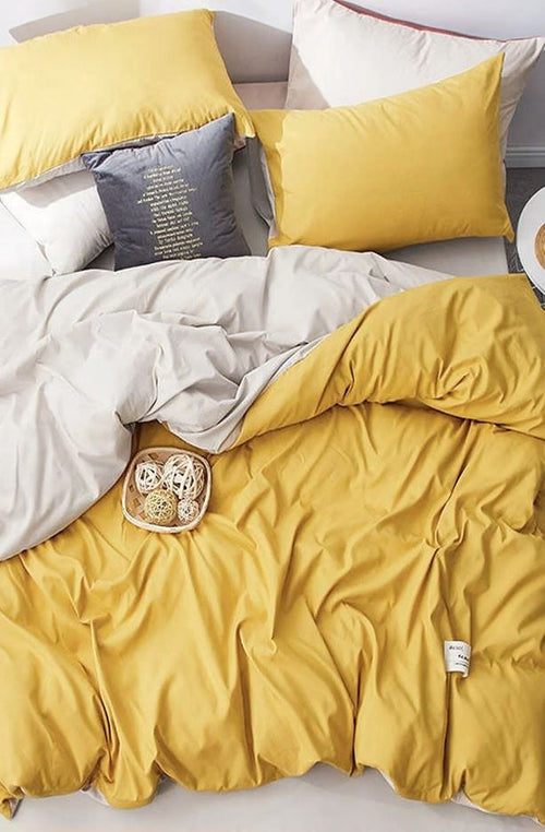 Hillkar Global Biancheria Da Letto Ranforce di cotone Sunshine Giallo, 200 x 220 cm