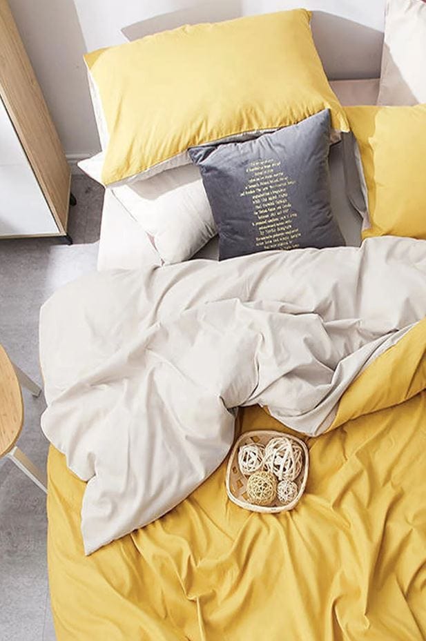 Hillkar Global Biancheria Da Letto Ranforce di cotone Sunshine Giallo, 200 x 220 cm