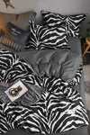 Hillkar Global Biancheria Da Letto Ranforce di cotone Zebra Bianco e Nero, 200 x 220 cm