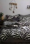 Hillkar Global Biancheria Da Letto Ranforce di cotone Zebra Bianco e Nero, 200 x 220 cm
