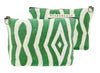 Global Art Borsa cosmetica Riverside Verde / Bianco, l23xL4xH15,5 cm