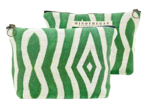 Global Art Borsa cosmetica Riverside Verde / Bianco, l23xL4xH15,5 cm