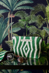 Global Art Borsa cosmetica Riverside Verde / Bianco, l23xL4xH15,5 cm