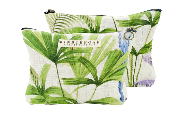Borsa per cosmetici Palmeras Verde / Bianco, l23xL4xH15,5 cm
