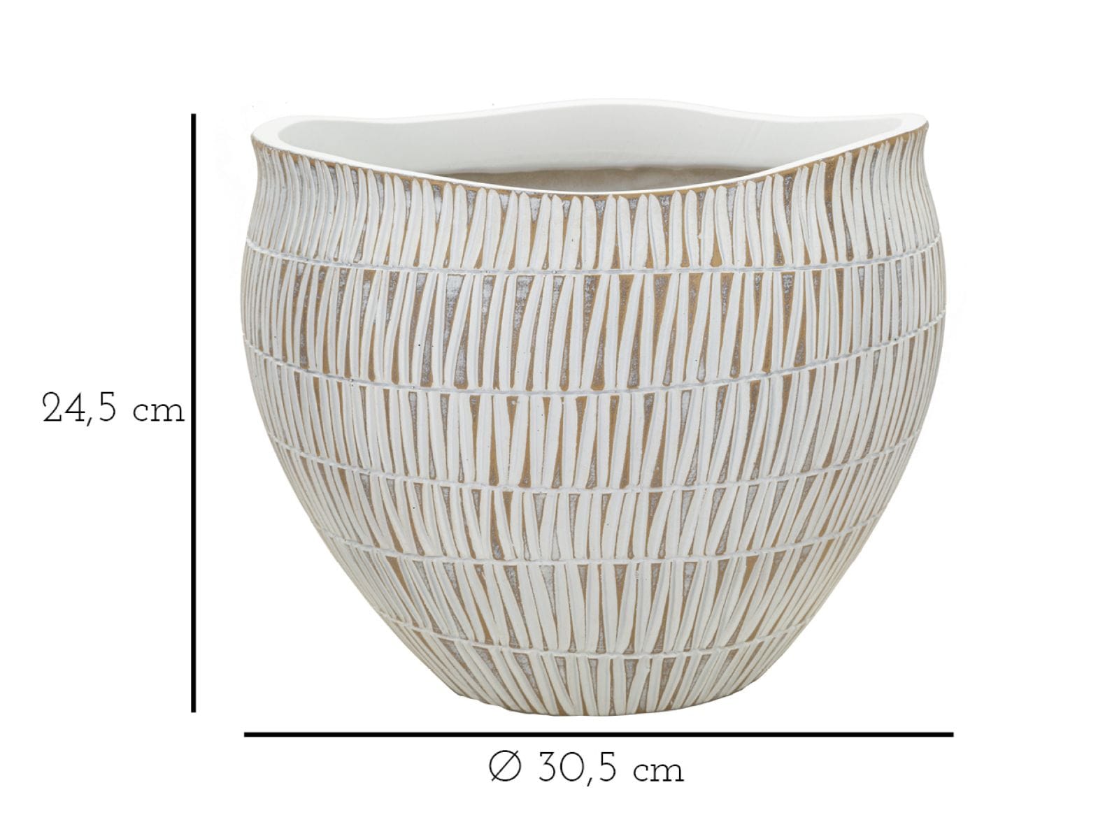 Mauro Ferretti Cachepot Resina Stiky cm Ø 30,5x24,5