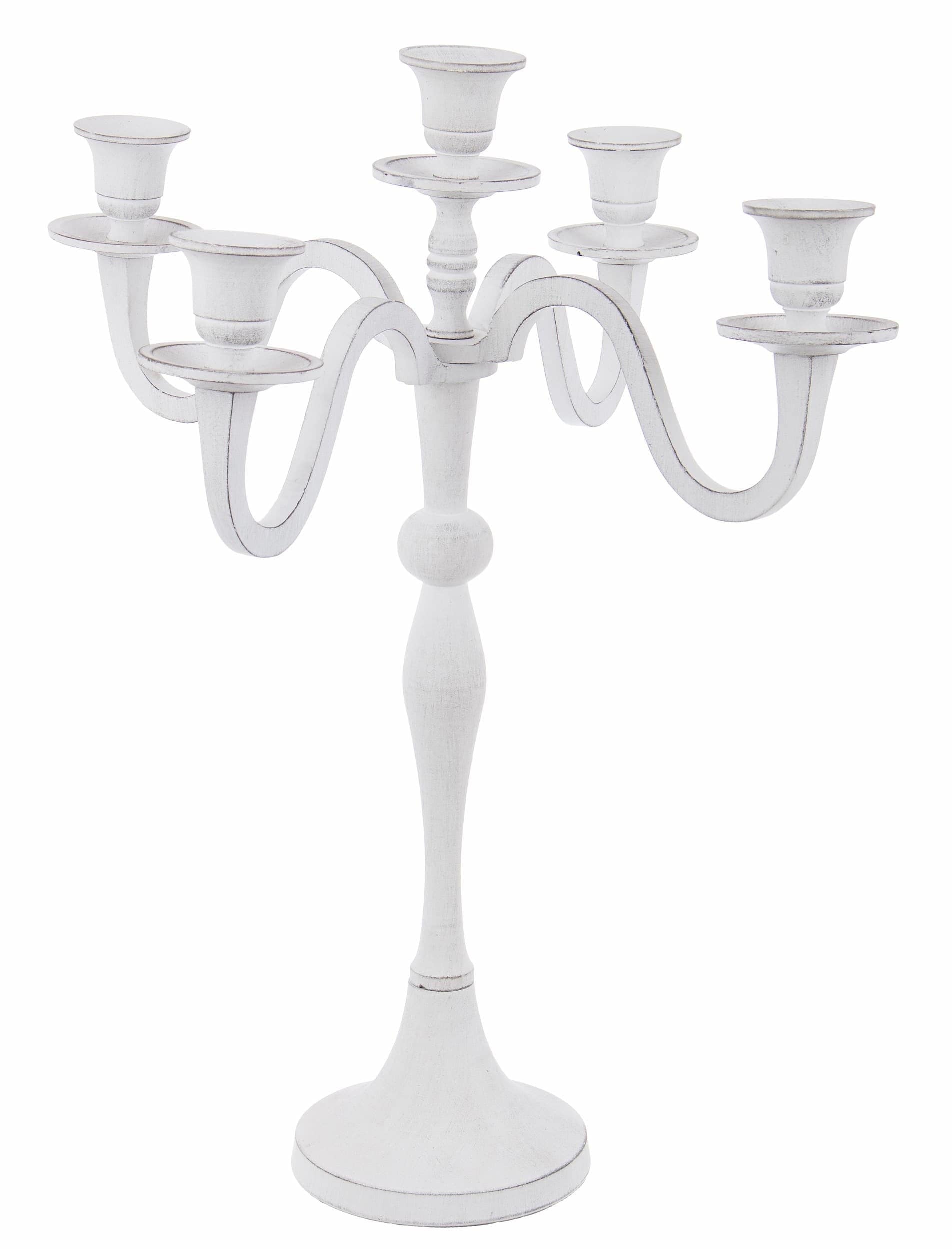 Bizzotto Candeliere 5 braccia Norah Bianco