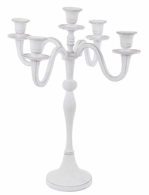 Bizzotto Candeliere 5 braccia Norah Bianco