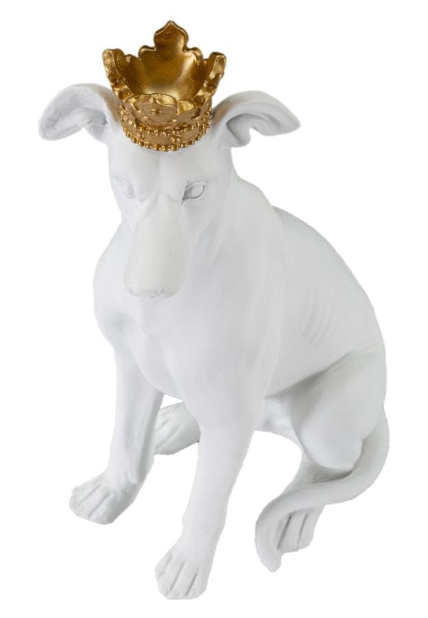 Mauro Ferretti Cane C/Corona Bianco cm 20x12,5x33