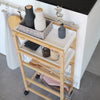 Zeller Carrello da cucina con 4 vani portaoggetti, MDF di bambù naturale, l40xl22xh83 cm