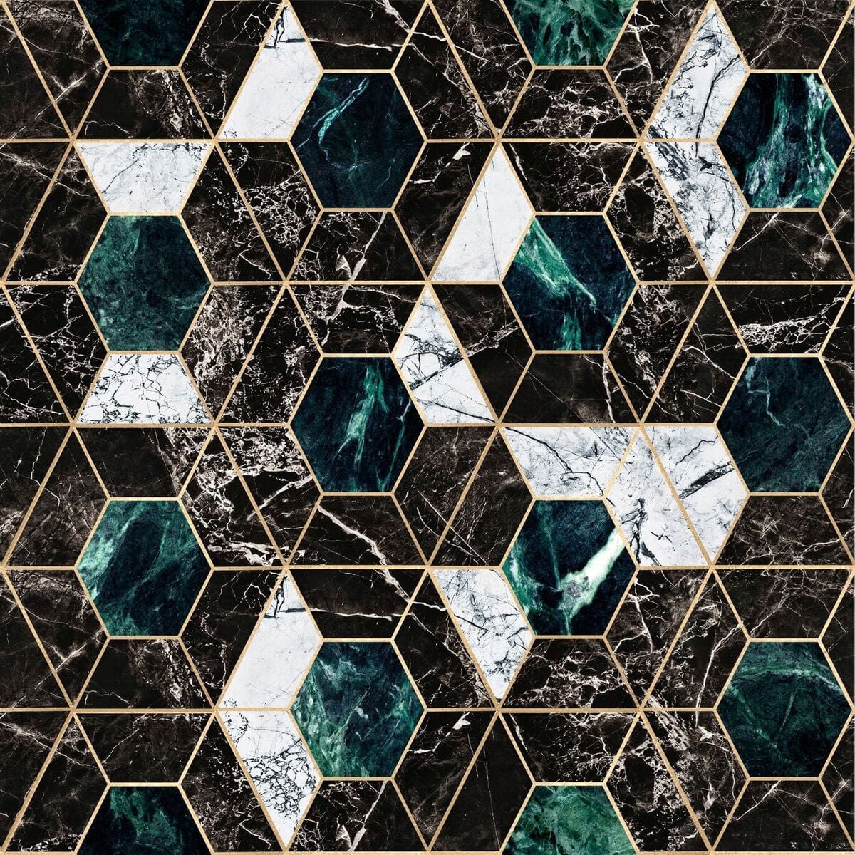 Global Art Carta da parati digitale HEXA Onyx