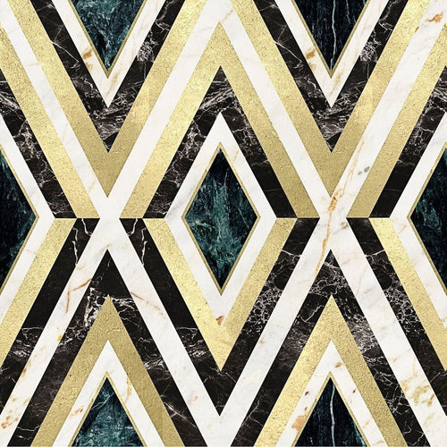 Global Art Carta da parati stampata Diamanti digitali in ottone