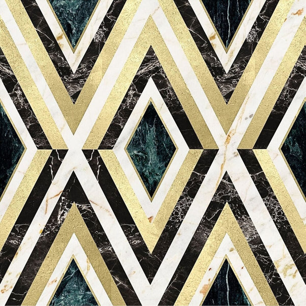 Global Art Carta da parati stampata Diamanti digitali in ottone