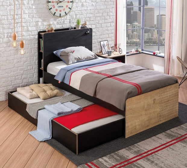 Cilek Cassetto Letto per ragazzi in paglia, Blacky Black, l194xL93xH24 cm