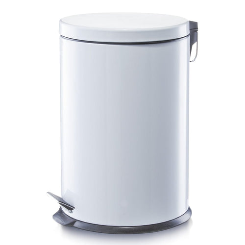 Zeller Cestino a pedale, metallo bianco, 20L