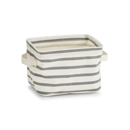 Zeller Cestino in tela, strisce grigie, l21xl17xh14 cm