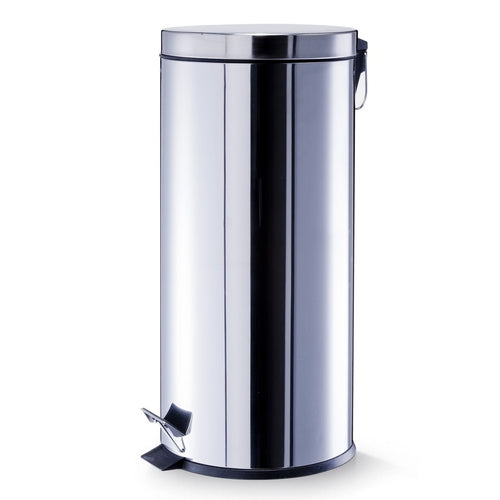 Zeller Cestino per rifiuti con pedale, Acciaio inox, 30L, Ø29xH66 cm