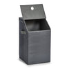 Zeller Cesto portabiancheria con coperchio Home, Poliestere antracite, l34xl34xh60 cm