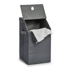 Zeller Cesto portabiancheria con coperchio Home, Poliestere antracite, l34xl34xh60 cm