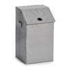 Zeller Cesto portabiancheria con coperchio Home, Poliestere grigio, l34xl34xh60 cm