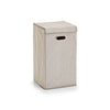 Zeller Cesto portabiancheria con coperchio, Pile, Strisce beige, l32xl32xh57 cm