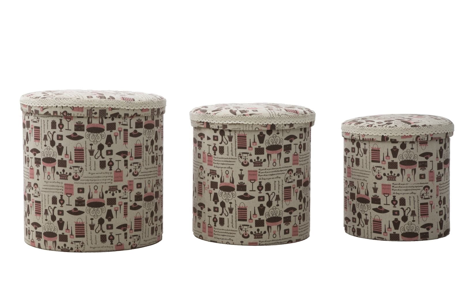 Mauro Ferretti Cestone Home Round Tris cm 44x44 - 38x38 - 34x34