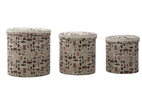 Mauro Ferretti Cestone Home Round Tris cm 44x44 - 38x38 - 34x34