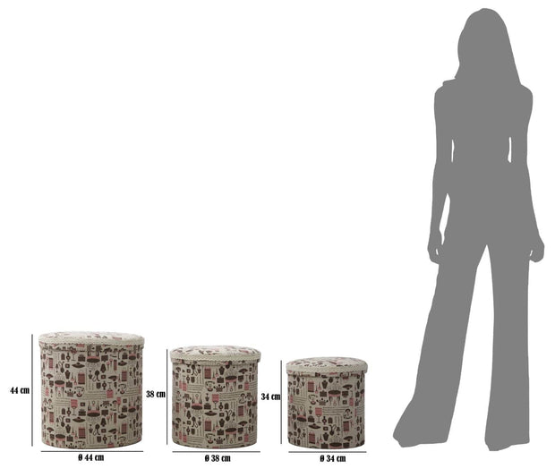 Mauro Ferretti Cestone Home Round Tris cm 44x44 - 38x38 - 34x34