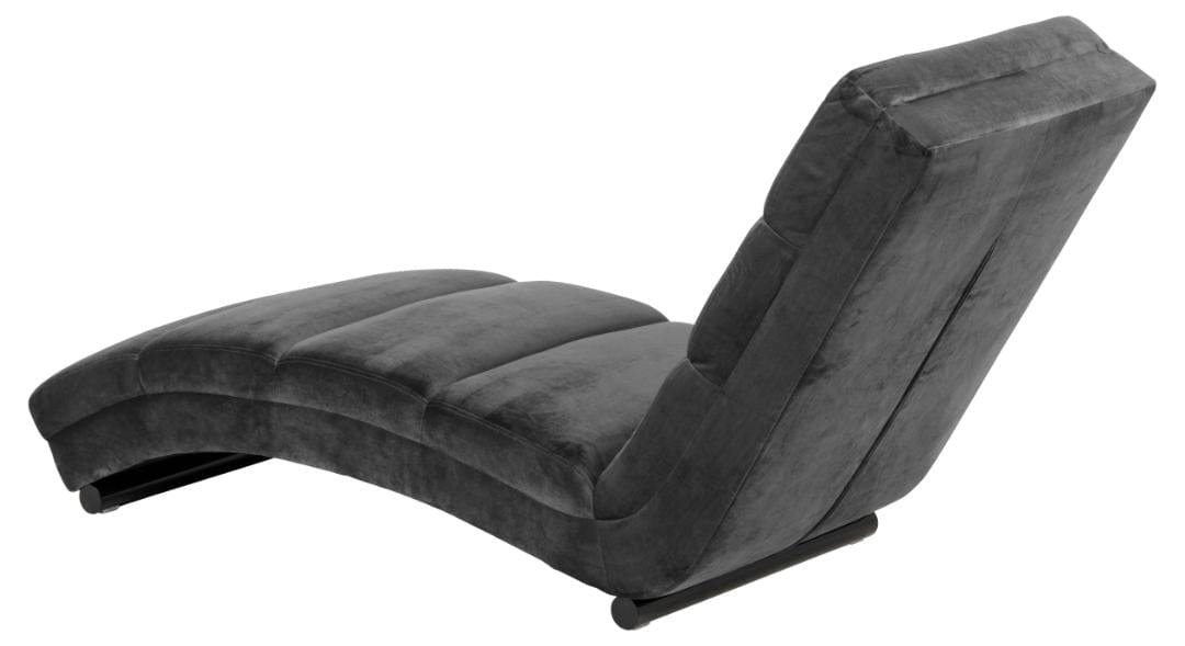 Actona Chaise longue in velluto Slinky Grigio