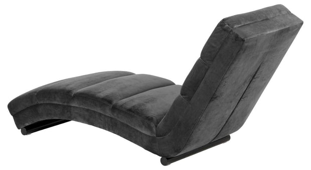 Actona Chaise longue in velluto Slinky Grigio