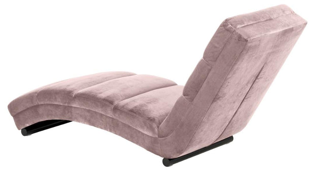 Actona Chaise longue in velluto Slinky Rosa