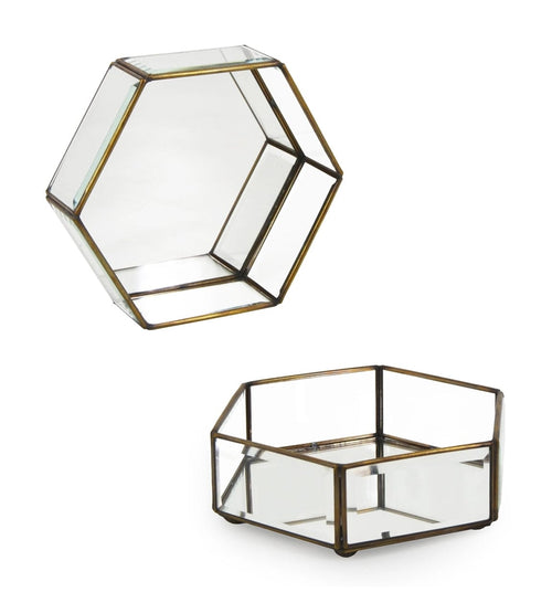 Moycor Cofanetto decorative Hexagonal Grande Trasparente