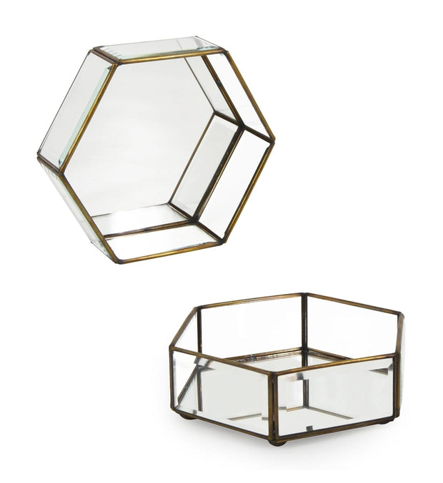 Moycor Cofanetto decorative Hexagonal Grande Trasparente