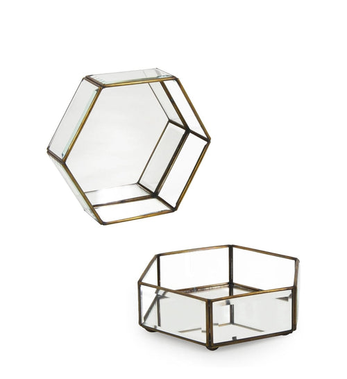 Moycor Cofanetto decorative Hexagonal Piccola Trasparente