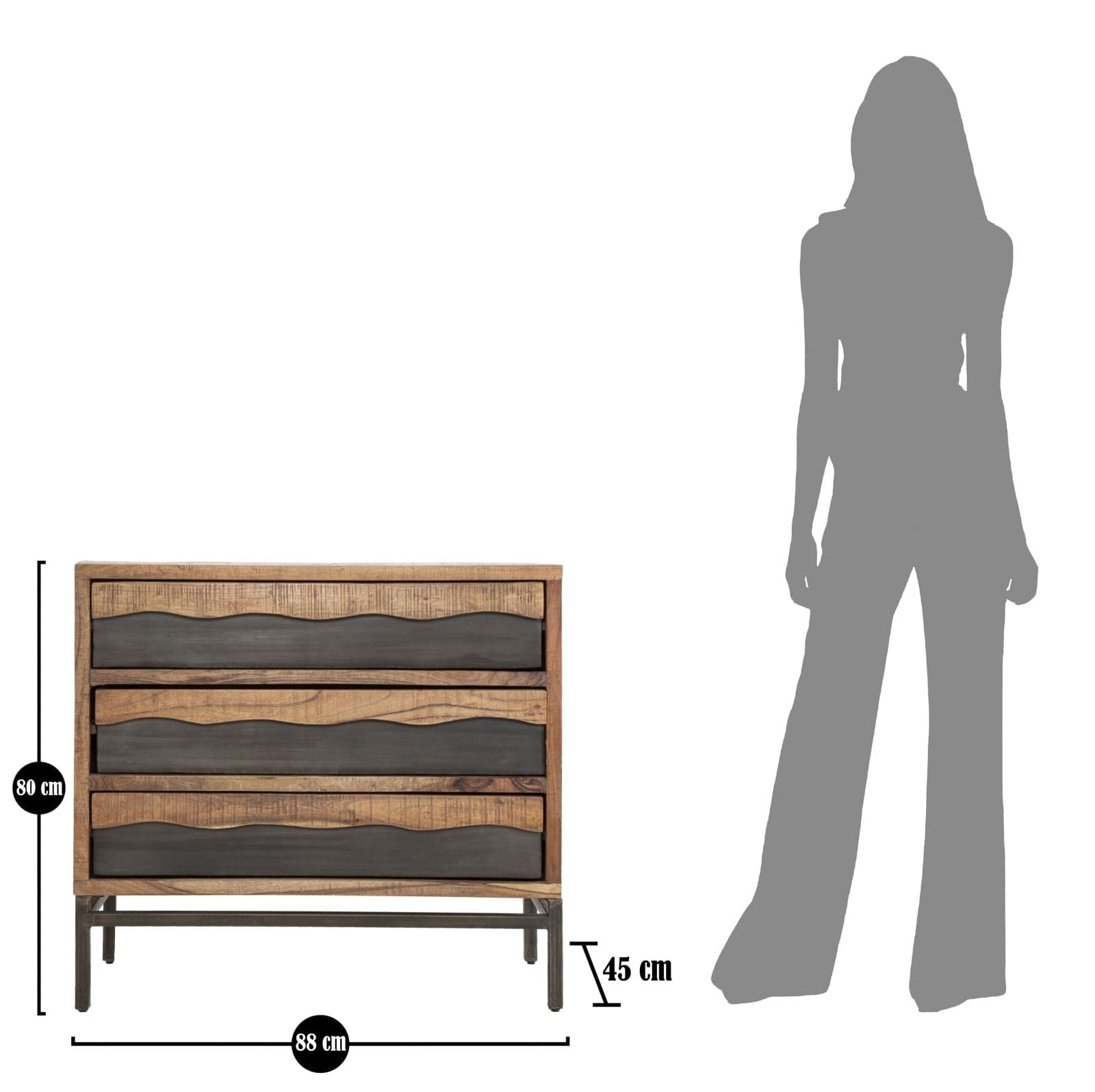 Mauro Ferretti Como Yellowstone cm 88x45x80 (Legno Di Acacia Nilotica)