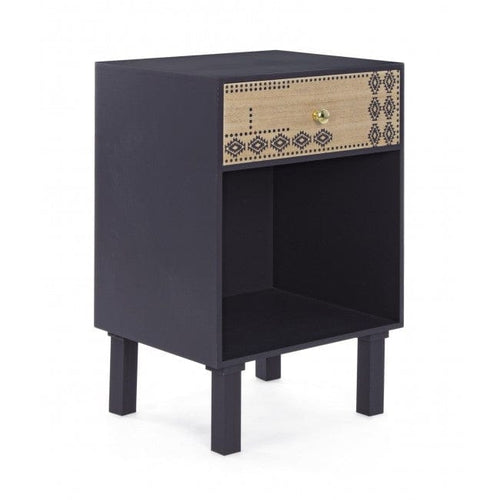 Bizzotto Comodino con 1 cassetto Argun Nero