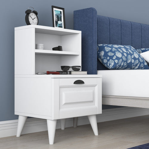Asir Comodino con 1 cassetto Bandy 2785 Bianco