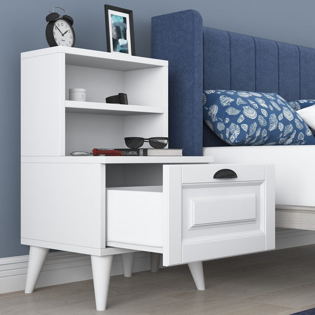 Asir Comodino con 1 cassetto Bandy 2785 Bianco