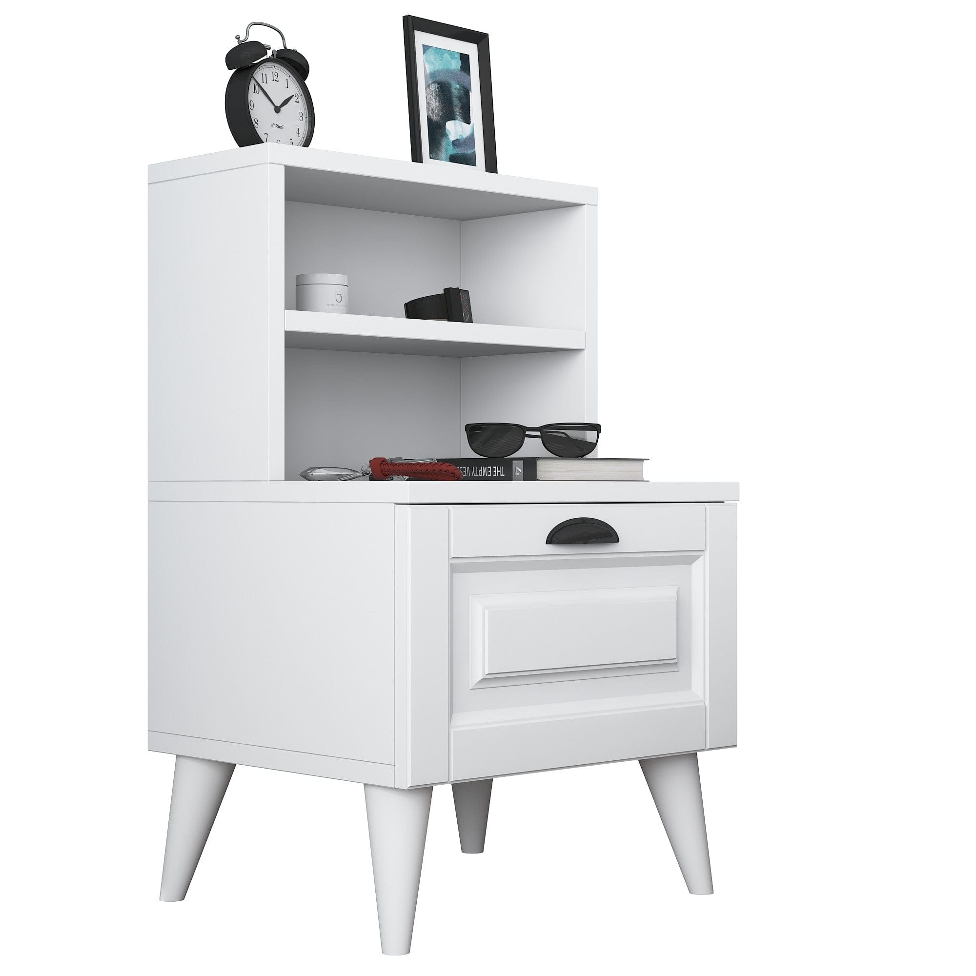Asir Comodino con 1 cassetto Bandy 2785 Bianco