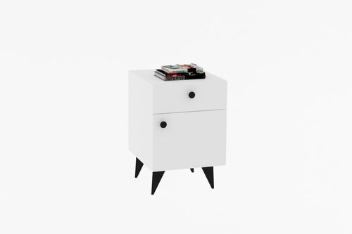 Asir Comodino con 1 cassetto e 1 anta Pila Bianco